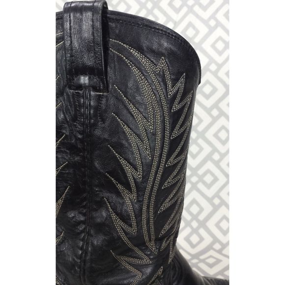 Vtg Nocona Black Leather Western Boots #3277 8.5D - Picture 3 of 13